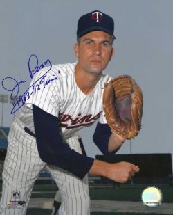 AUTOGRAPHED JIM PERRY "1963-72 Twins" 8x10 Minnesota Twins Photo