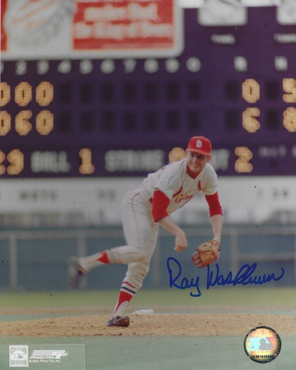 AUTOGRAPHED RAY WASHBURN 8x10 St. Louis Cardinals Photo