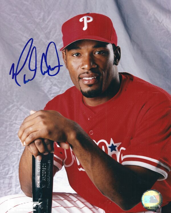 AUTOGRAPHED MARLON ANDERSON  8X10 Philadelphia Phillies Photo