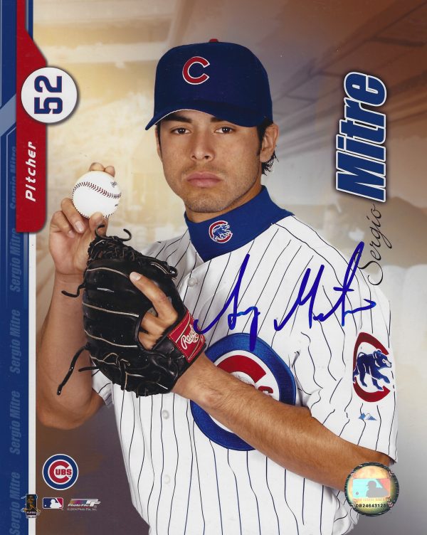 AUTOGRAPHED SERGIO MITRE 8x10 Chicago Cubs Photo