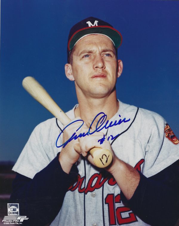 AUTOGRAPHED GENE OLIVER 8x10 Milwaukee Braves Photo