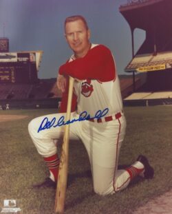 AUTOGRAPHED DEL CRANDALL 8X10 Cleveland Indians Photo