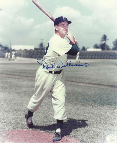 AUTOGRAPHED DICK WILLIAMS 8X10 Brooklyn Dodgers Photo