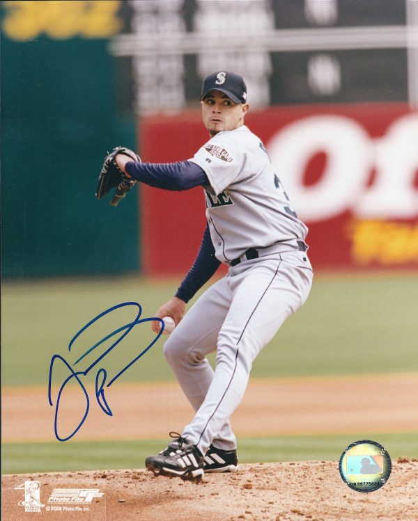 AUTOGRAPHED JOEL PINEIRO 8X10 Seattle Mariners Photo