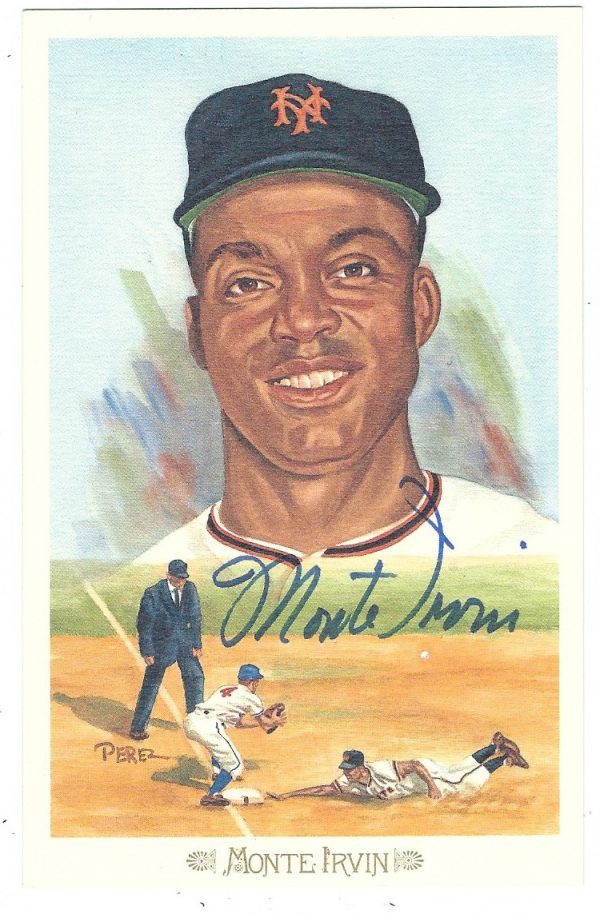 Autographed MONTE IRVIN Perez-Steele Celebration Postcard