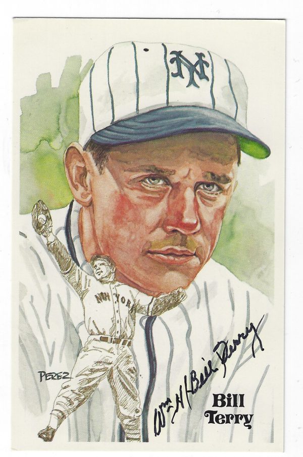Autographed BILL TERRY New York Giants Perez-Steele Post Card