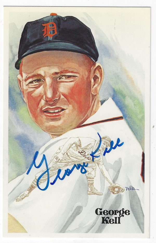 Autographed GEORGE KELL Detroit Tigers Perez-Steele Post Card