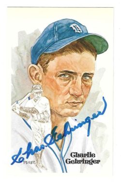 Autographed CHARLIE GEHRINGER Detroit Tigers Perez-Steele Post Card