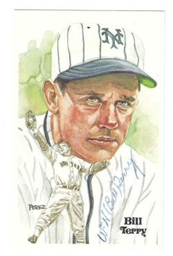 Autographed BILL TERRY New York Giants Perez-Steele Post Card