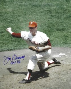 Autographed JIM BUNNING HOF 96 8X10 Philadelphia Phillies Photo