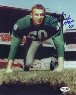 Autographed CHUCK BEDNARIK "HOF 67" 8x10 Philadelphia Eagles Photo JSA