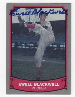 Signed EWELL BLACKWELL 1989 Pacific Legends Card #188