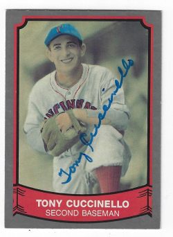 Autographed TONY CUCCINELLO Cincinnati Reds Pacific Legends Card