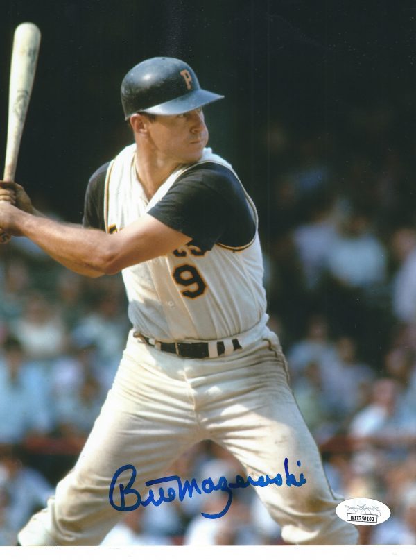 Autographed BILL MAZEROSKI 8x10 Pittsburgh Pirates Photo JSA Witnessed
