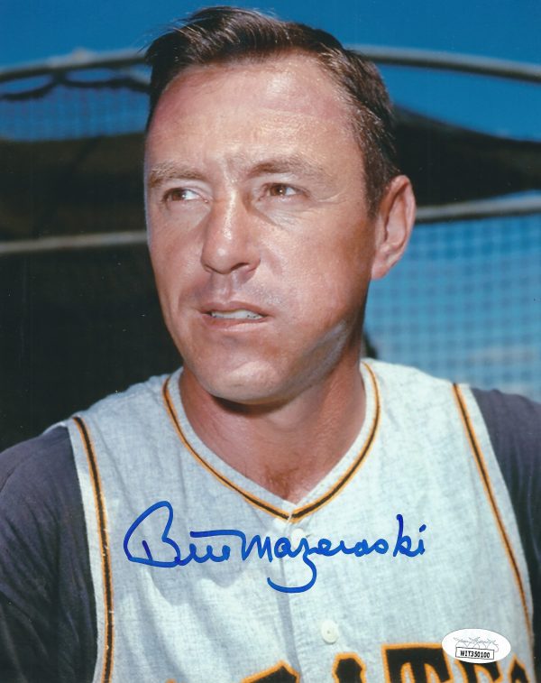 Autographed BILL MAZEROSKI 8x10 Pittsburgh Pirates Photo JSA Witnessed