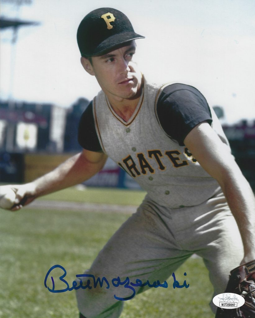 Autographed BILL MAZEROSKI 8x10 Pittsburgh Pirates Photo JSA Witnessed