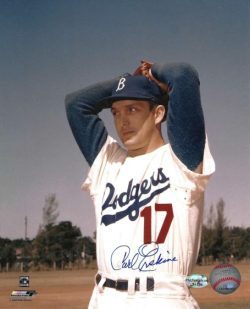 AUTOGRAPHED  CARL ERSKINE 8x10 Brooklyn Dodgers photo