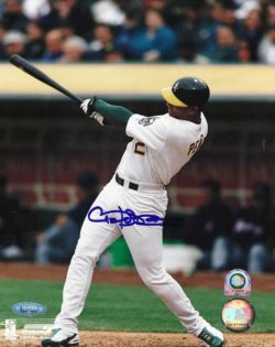 AUTOGRAPHED CARLOS PENA 8x10 Oakland A's Photo Tristar