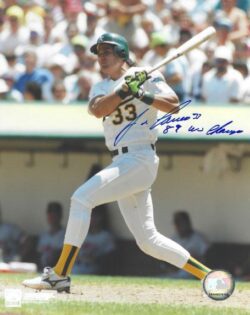 AUTOGRAPHED JOSE CANSECO "89 WS Champs" 8x10 Oakland A's Photo