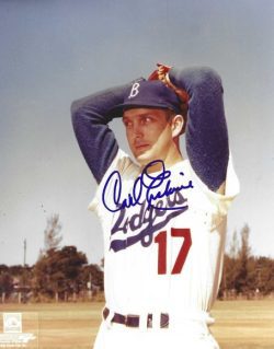 AUTOGRAPHED  CARL ERSKINE 8x10 Brooklyn Dodgers photo