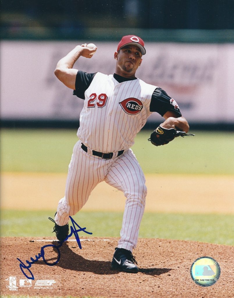 AUTOGRAPHED JOSE ACEVEDO 8x10 Cincinnati Reds Photo Main Line Autographs