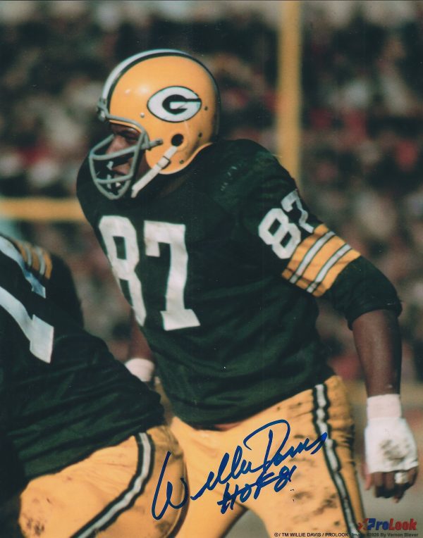 Autographed WILLIE DAVIS 8X10 Green Bay Packers Photo