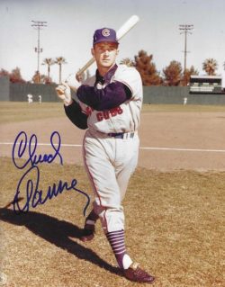AUTOGRAPHED CHUCK TANNER 8X10 Chicago Cubs photo