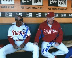 AUTOGRAPHED JOHN MIZEROCK & JUAN SAMUEL 8X10 Philadelphia Phillies