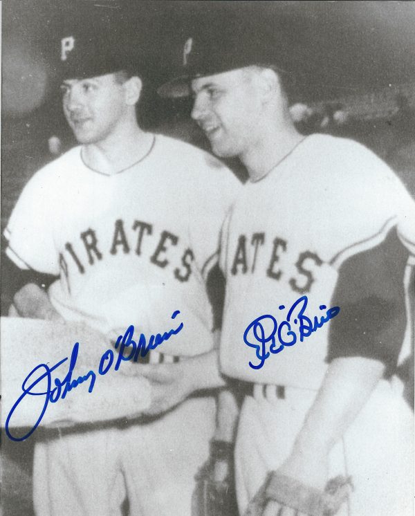 AUTOGRAPHED ED O'BRIEN & JOHNNY O'BRIEN 8X10 Pittsburgh Pirates Photo