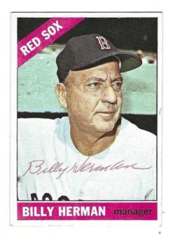 Autographed BILLY HERMAN Boston Red Sox 1966 Topps Card
