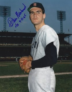 AUTOGRAPHED DAVE MOREHEAD "N/H 9/16/65" 8X10 Boston Red Sox photo
