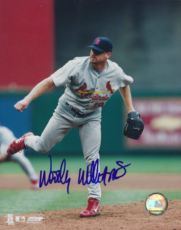 AUTOGRAPHED WOODY WILLIAMS 8X10 St. Louis Cardinals photo