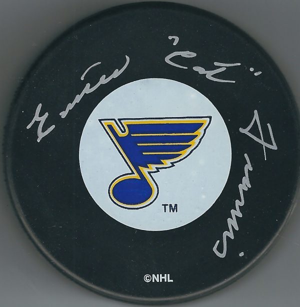 AUTOGRAPHED EMILE FRANCIS St. Louis Blues Puck