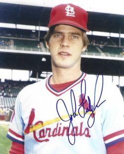 AUTOGRAPHED JOHN FULGHAM 8x10 St. Louis Cardinals photo