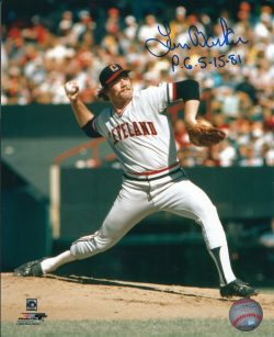 AUTOGRAPHED LEN BARKER "PG 5/15/81" 8x10 Cleveland Indians Photo