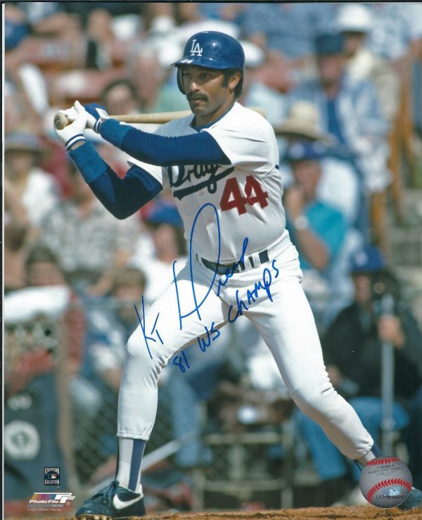 AUTOGRAPHED KEN LANDREAUX 8x10 Los Angeles Dodgers photo