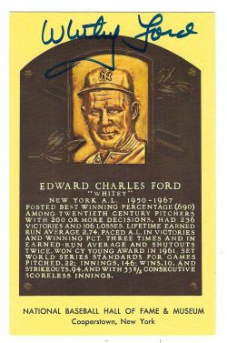Whitey Ford Hall of Fame Gold Plaque