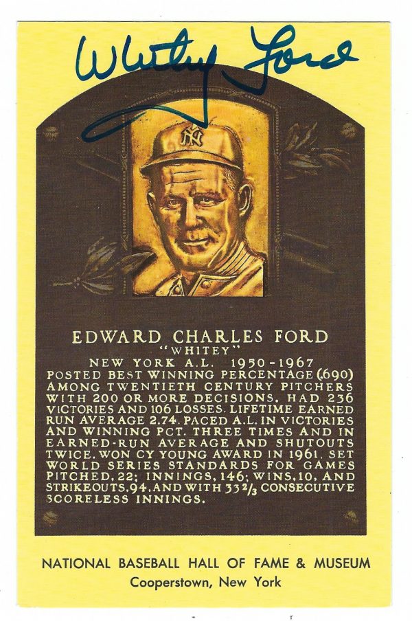 Whitey Ford  Hall of Fame Gold Plaque