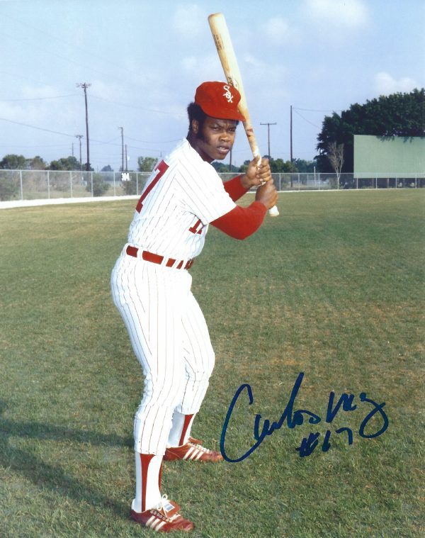AUTOGRAPHED CARLOS MAY 8X10 Chicago White Sox Photo