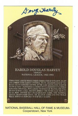 Autographed Doug Harvey Hall of Fame Gold Plaque