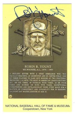 Autographed Robin Yount Hall of Fame Gold Plaque