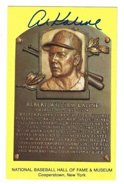 Autographed Al Kaline Detroit Tigers Hall of Fame Gold Plaque