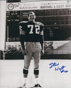Autographed STEVE WRIGHT 8X10 Green Bay Packers Photo