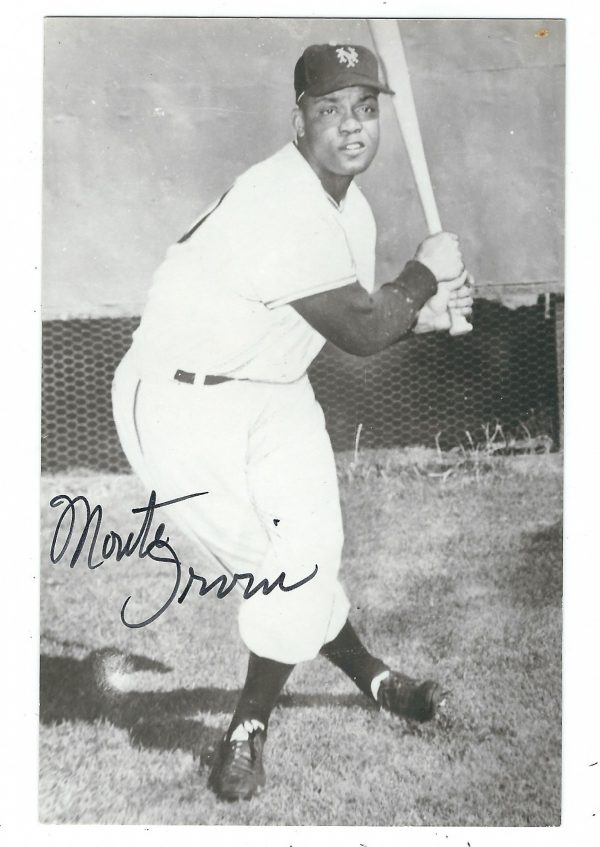 Autographed MONTE IRVIN BW Rowe Post Card