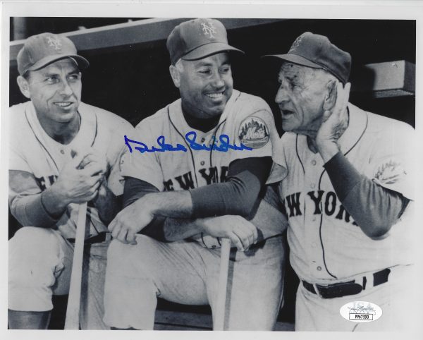 Autographed HOF'R DUKE SNIDER 8X10 New York Mets Photo JSA