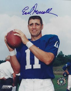 Autographed EARL MORRALL 8x10  New York Giants photo
