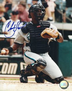 AUTOGRAPHED CHARLES JOHNSON 8X10 Florida Marlins Photo