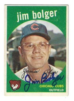 Autographed JIM BOLGER Chcicago Cubs 1959 Topps Card