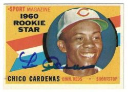 Autographed LEO CARDENAS Cincinnati Reds1960 Topps Card