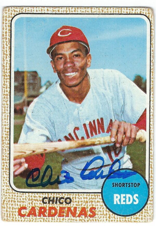 Autographed LEO CARDENAS 1968 Topps Card